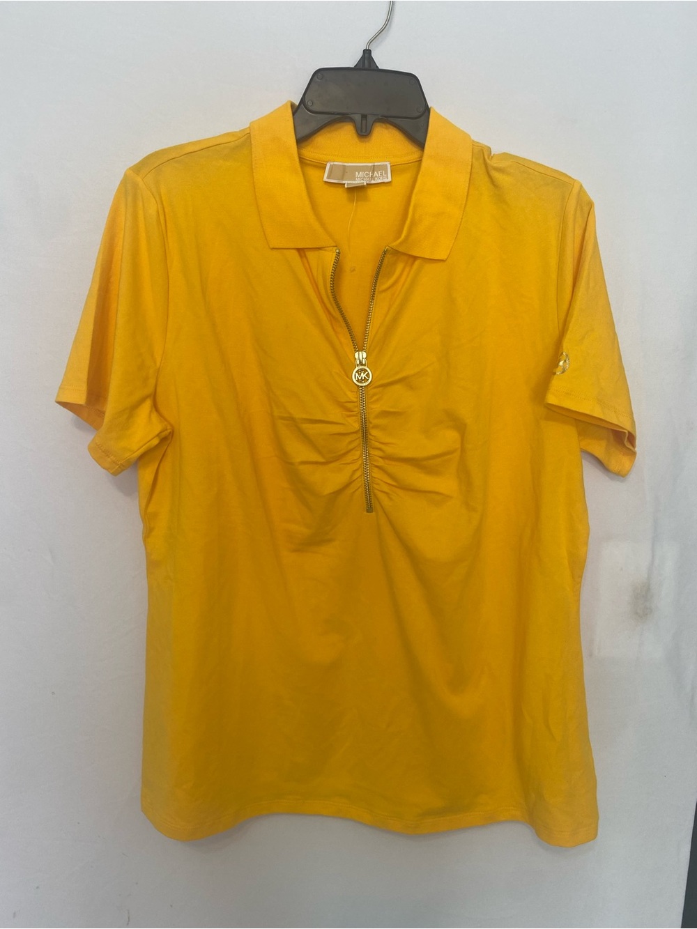 Michael Kors Bright Yellow Short-Sleeve Zip Polo